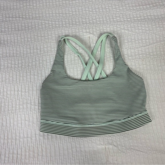 lululemon athletica Other - lululemon athletica Striped Sports Bra - Mint and Black